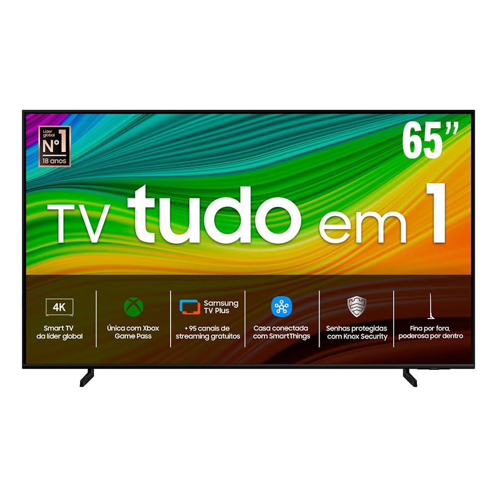 Smart TV QLED 65" 4K Samsung 65Q60D sistema Tizen, Gaming Hub, AI Energy Mode, Alexa built in, Wi-Fi e Bluetooth