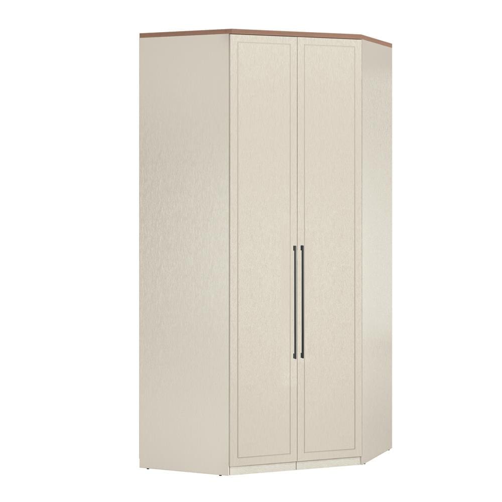 Armário Modulado Closet de Canto Toledo 2 Portas 3 Gavetas 5 Prateleiras Casal – Areia/Wood