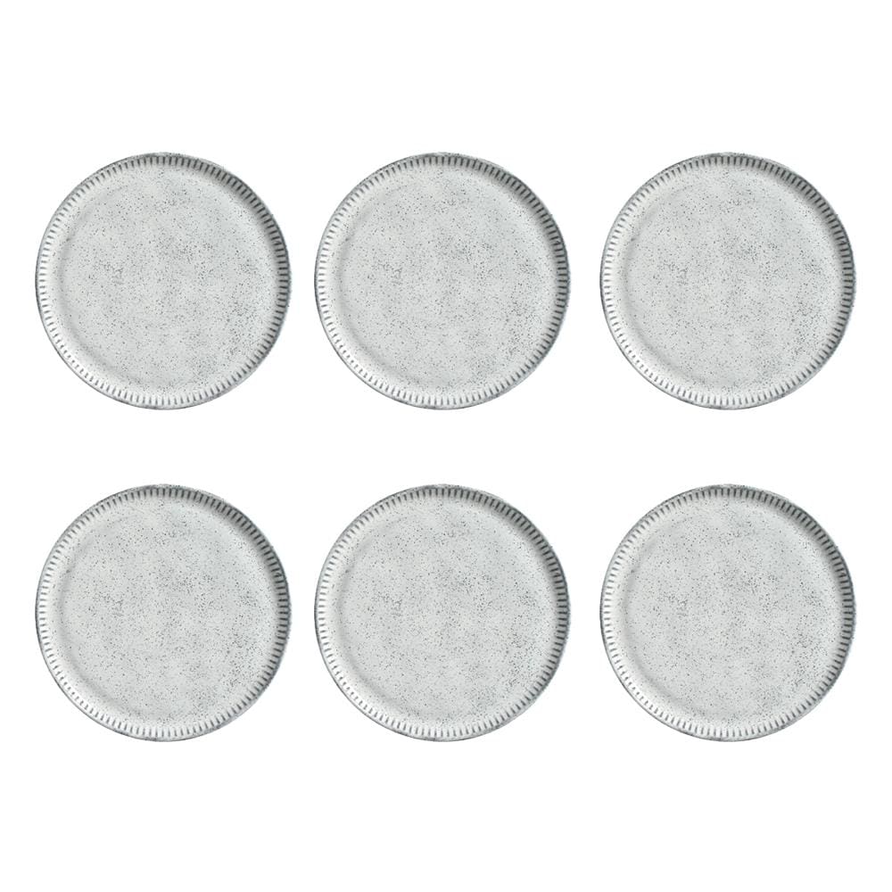 Conjunto de Pratos de Sobremesa Porto Brasil Linhas Echo com 6 Peças - Branco