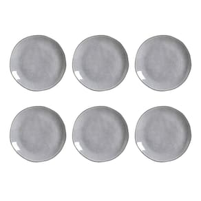 Conjunto de Pratos Rasos Porto Brasil Orgânico Concreto com 6 Peças - Cinza