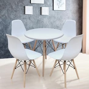 Mesa de Jantar Redonda Eames Seat&Co com 4 Cadeiras