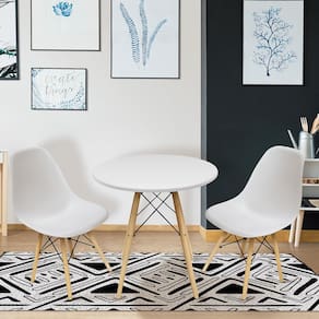 Mesa de Jantar Redonda Eames Seat&Co com 2 Cadeiras