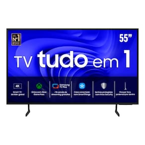 Smart TV 55” 4K Samsung 55DU7700 LED, Processador Crystal, Gaming Hub, AI Energy Mode, Alexa built in, Wi-Fi, Bluetooth, USB e HDMI