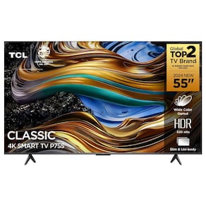 Smart TV 55” Ultra HD 4K TCL 55P755 LED com Google TV, Dolby Vision e Atmos, HDR10+, Wi-Fi, Bluetooth, Google Assistente e Design sem Bordas