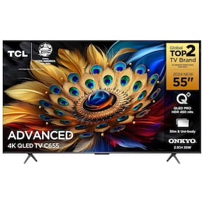 Smart TV 55" QLED 4K TCL 55C655 com Processador AIPQ, Google TV, HDR10+, Wi-Fi Dual Band, Bluetooth Integrado, Google Assistente, Dolby Vision e Atmos