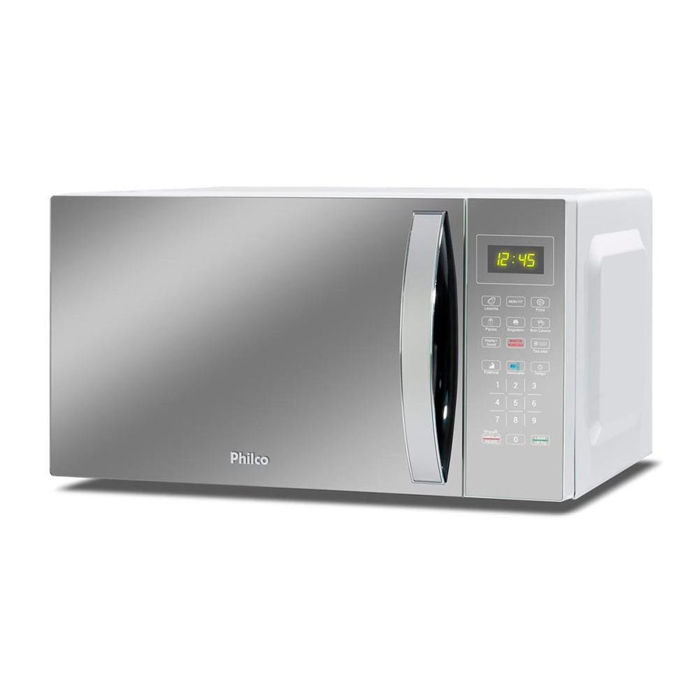 Micro-ondas Philco PMO38E 1400W com Função Manter Aquecido e Tirar Odor – Branco Espelhado