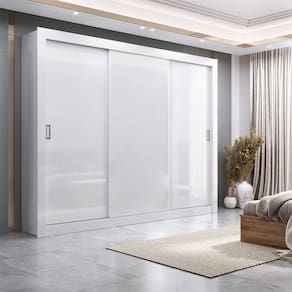 Guarda-Roupa Maxel Móveis Premium com 3 Portas de Correr, 4 Gavetas e 2 Prateleiras