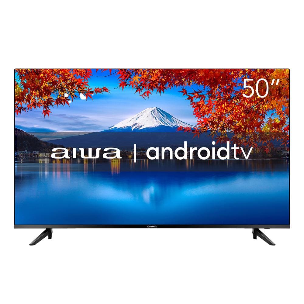 Smart TV 50" 4K Full HD AIWA 50BL02A com Android TV, Dolby Áudio, HDR10+, Wi-fi, Bluetooth, Comando de Voz, Blue Protect e Borda Ultrafina