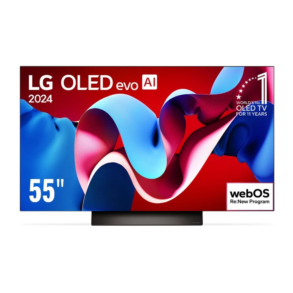 Smart TV 4K 55" LG OLED evo OLED55C4 com Processador a9 Ger7 AI, Painel 144Hz, Intensificador de Brilho, Design Ultra Slim, Dolby Vision e Dolby Atmos