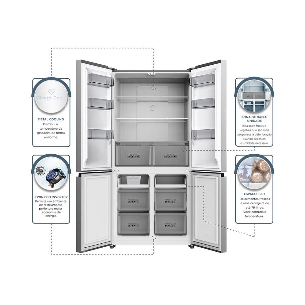 Geladeira TCL Multidoor C589CDN1 Frost Free, | Ponto