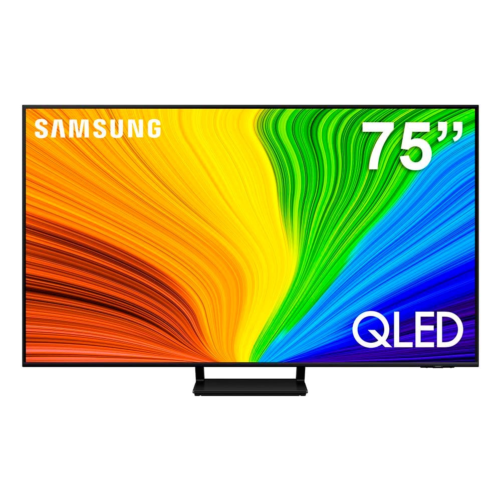 Smart TV 75” QLED 4K Samsung QN75Q70DAGXZD com Pontos Quânticos, Upscaling, Gaming Hub, Design AirSlim, Alexa built in e Painel até 120Hz