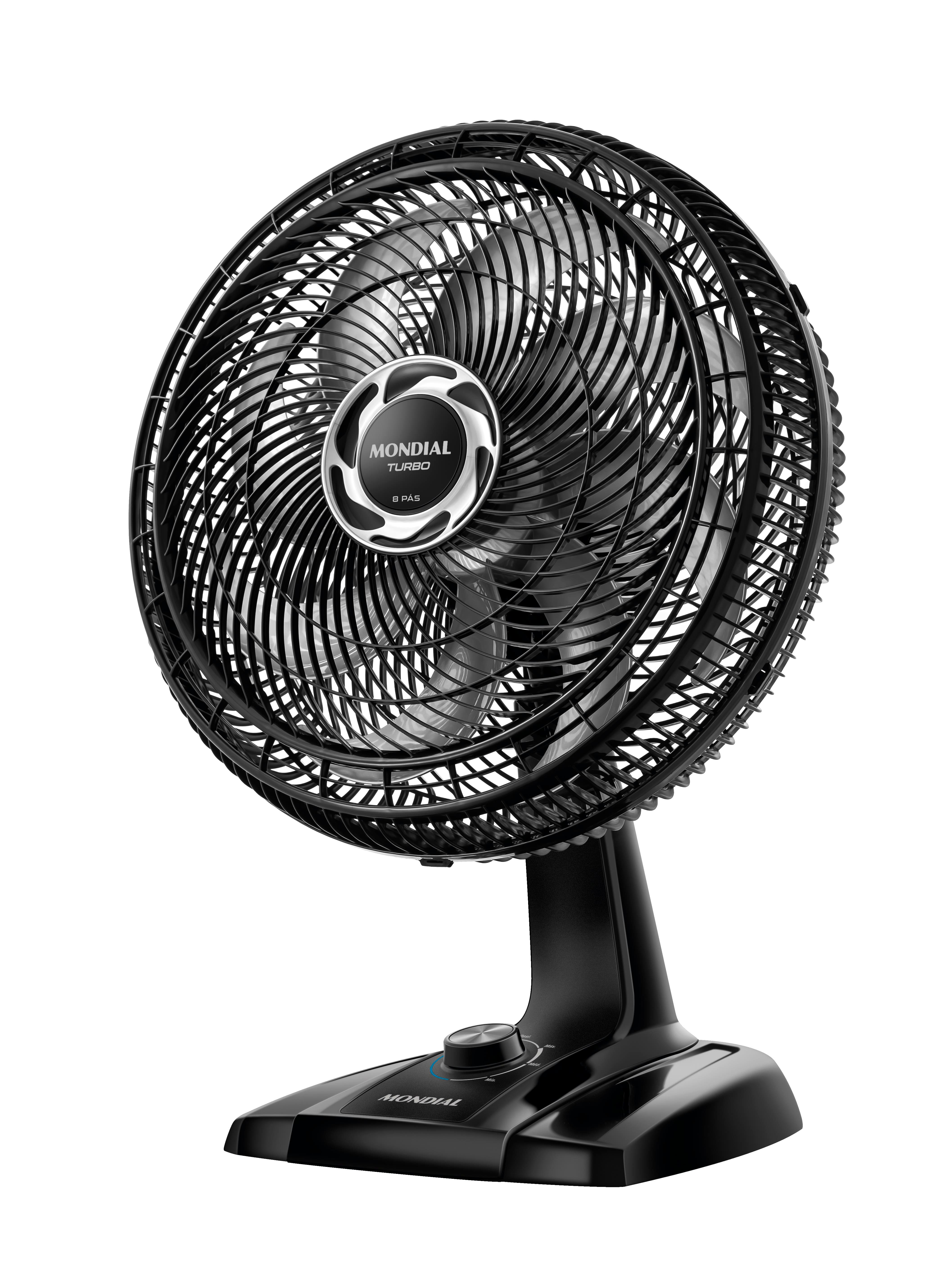 Ventilador de Mesa Mondial Turbo NVT408PB 40cm 8 Pás 3 Velocidades Preto/Prata