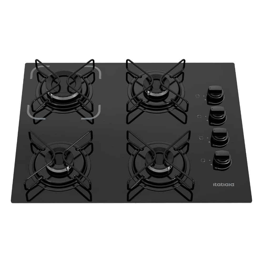 Cooktop a Gás 4 Bocas Itatiaia Essencial com Acendimento Automático Bivolt - Preto