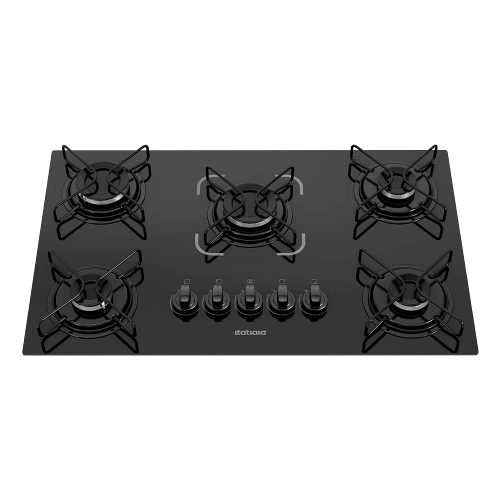 Cooktop a Gás 5 Bocas Itatiaia Essencial com Acendimento Automático Bivolt - Preto