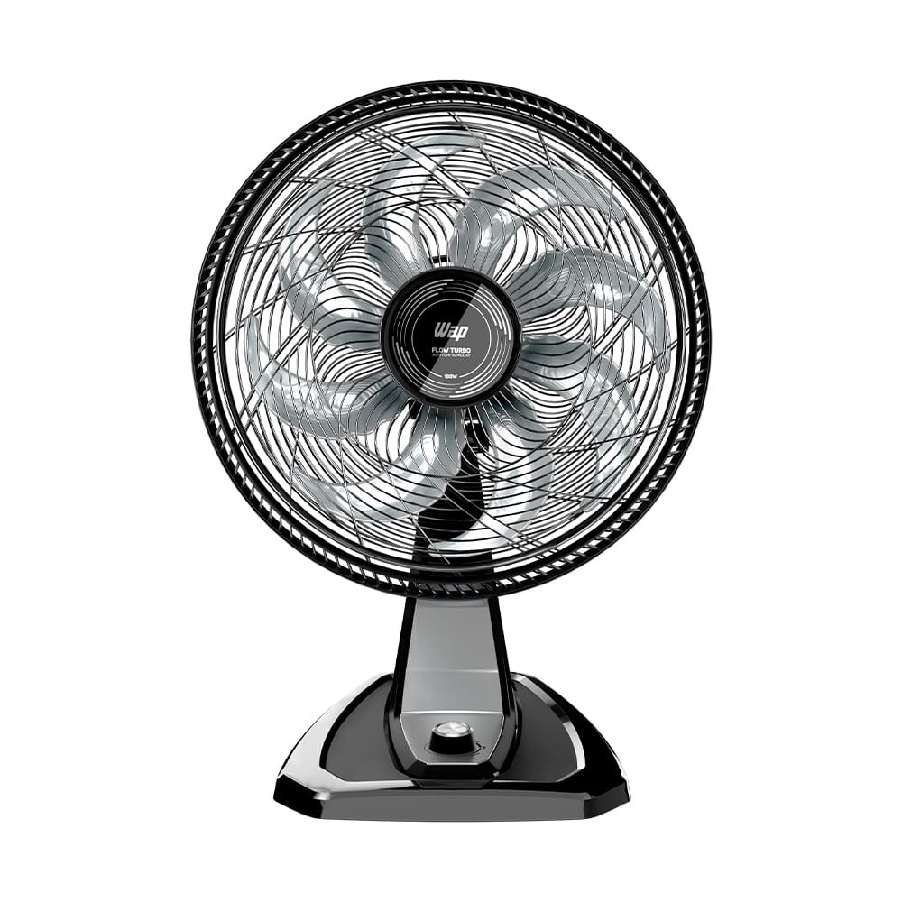 Ventilador de Mesa/Parede Wap Flow Turbo com 8 pás e 3 velocidades 180W - Preto e Cinza