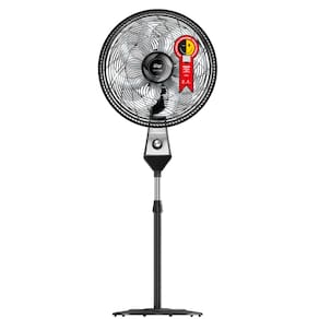 Ventilador de Coluna Wap Flow Turbo com 8 pás, 3 velocidades e 180W – Preto e Cinza