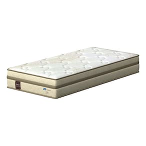 Colchão de Solteiro Probel Arezzo com Pillow Euro e Molas Ensacadas Individualmente 26x188x88cm – Bege e Branco