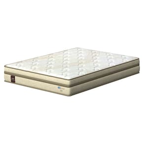 Colchão de Casal Probel Arezzo com Pillow Euro e Molas Ensacadas Individualmente 26x188x138cm - Bege e Branco