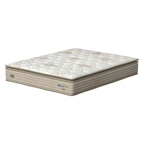 Colchão Queen Size Probel Guarda Costas Vitality com Pillow Super e Molas Ensacadas 30x188x158cm - Branco/Bege
