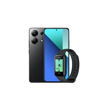 Smartphone Xiaomi Redmi Note 13 Preto, 256GB, Tela 6.7”, 8GB RAM, Câmera Tripla Traseira, Android 13 e Processador Octa-Core com Pulseira Inteligente
