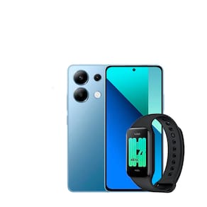 Smartphone Xiaomi Redmi Note 13 Azul, 256GB, Tela 6.7”, 8GB RAM, Câmera Tripla Traseira, Android 13 e Processador Octa-Core com Pulseira Inteligente