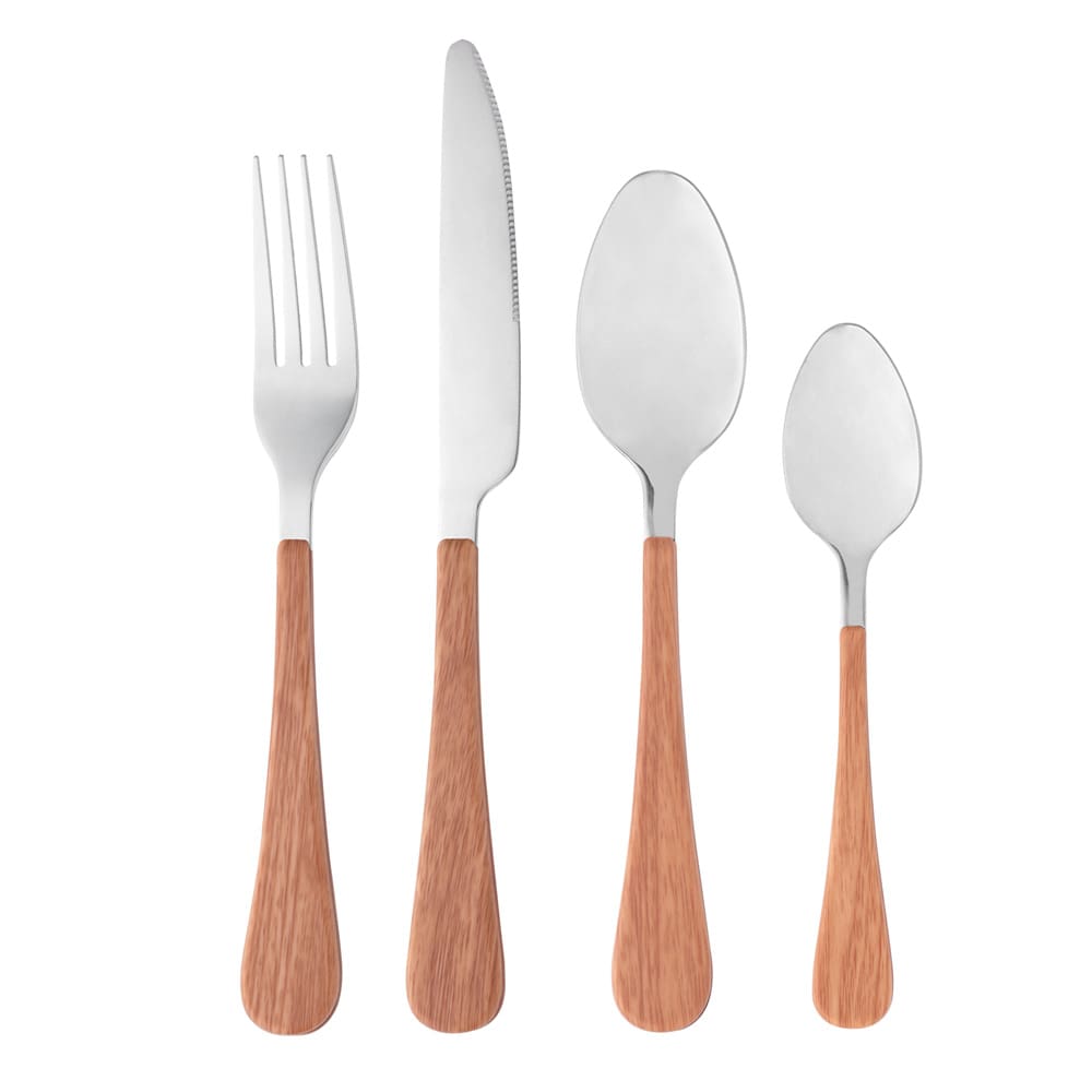 Faqueiro Wolff Milão em Aço Inox e Cabo Amadeirado – 24 Peças