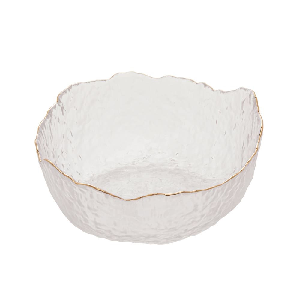 Bowl de Cristal Wolff Taj Martelado com Borda Dourada – 10,5x20,5cm (AxP)
