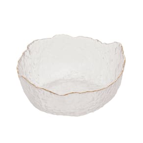 Bowl de Cristal Wolff Taj Martelado com Borda Dourada – 10,5x20,5cm (AxP)