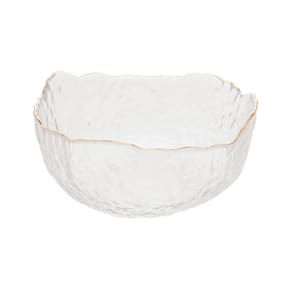 Bowl de Cristal Wolff Taj Martelado com Borda Dourada – 8x17cm (AxP)
