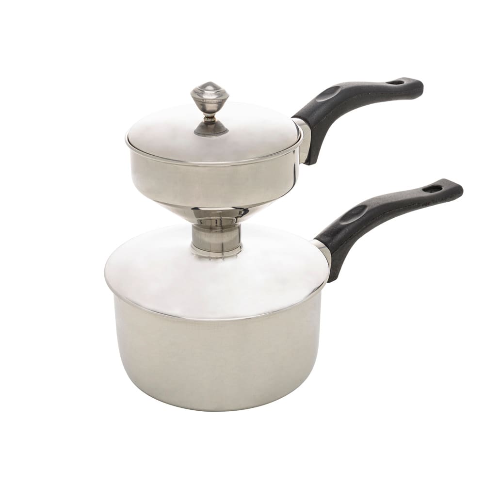 Cuscuzeira Individual Lyor em Aço Inox - 15,5x12,5x24cm