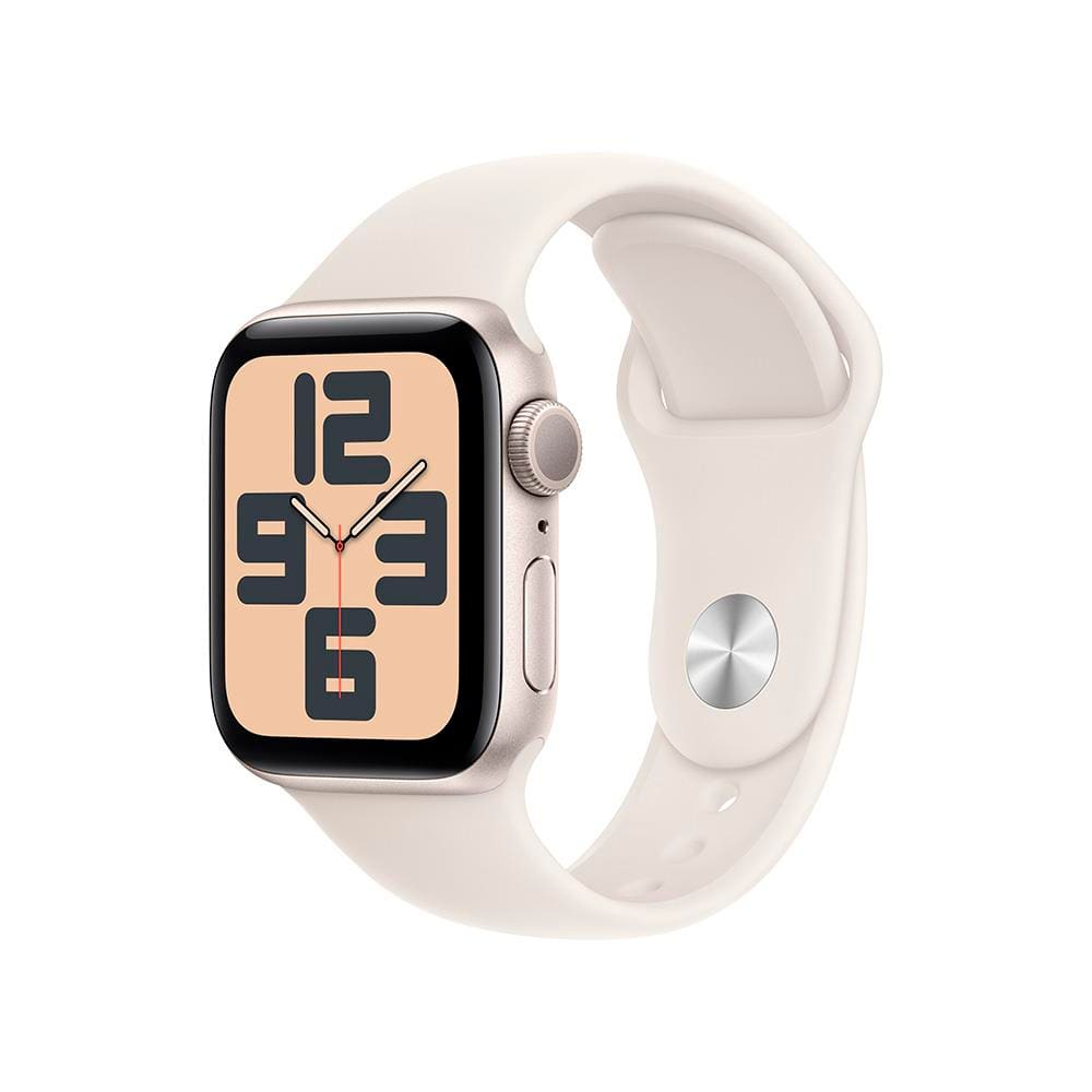 Apple Watch SE GPS, Caixa Estelar de Alumínio – 40 mm e Pulseira Esportiva Estelar – P/M