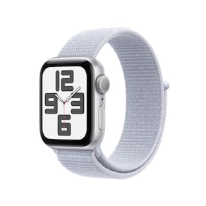 Apple Watch SE GPS, Caixa Prateada de Alumínio – 40 mm e Pulseira Loop Esportiva Nuvem Azul