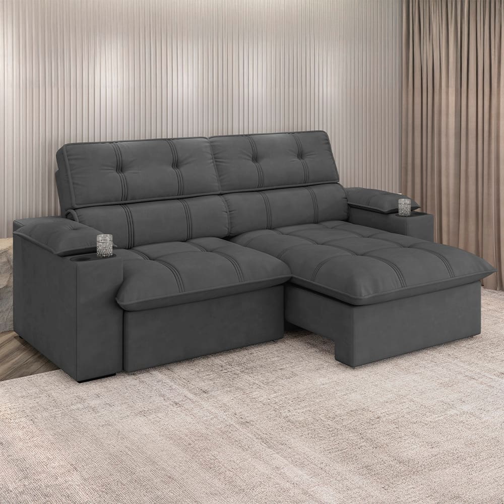 Sofá 4 Lugares Luizzi Liverpool Slim com Assento | Ponto