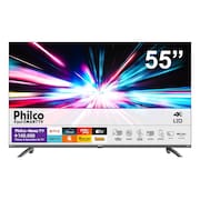 Smart TV 55” Philco Ultra HD 4K DLED PTV55G3ERSGB com Sistema Operacional Roku, Processador Quad Core, Dolby Audio, Media Cast, HDMI e USB