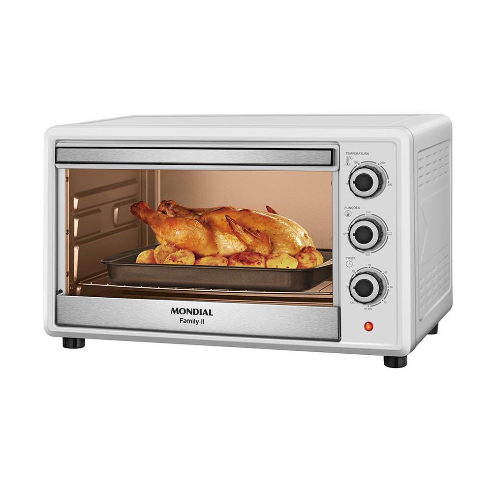 Forno Elétrico Mondial Line Family II FR-42-W com 42 Litros – Branco/Inox