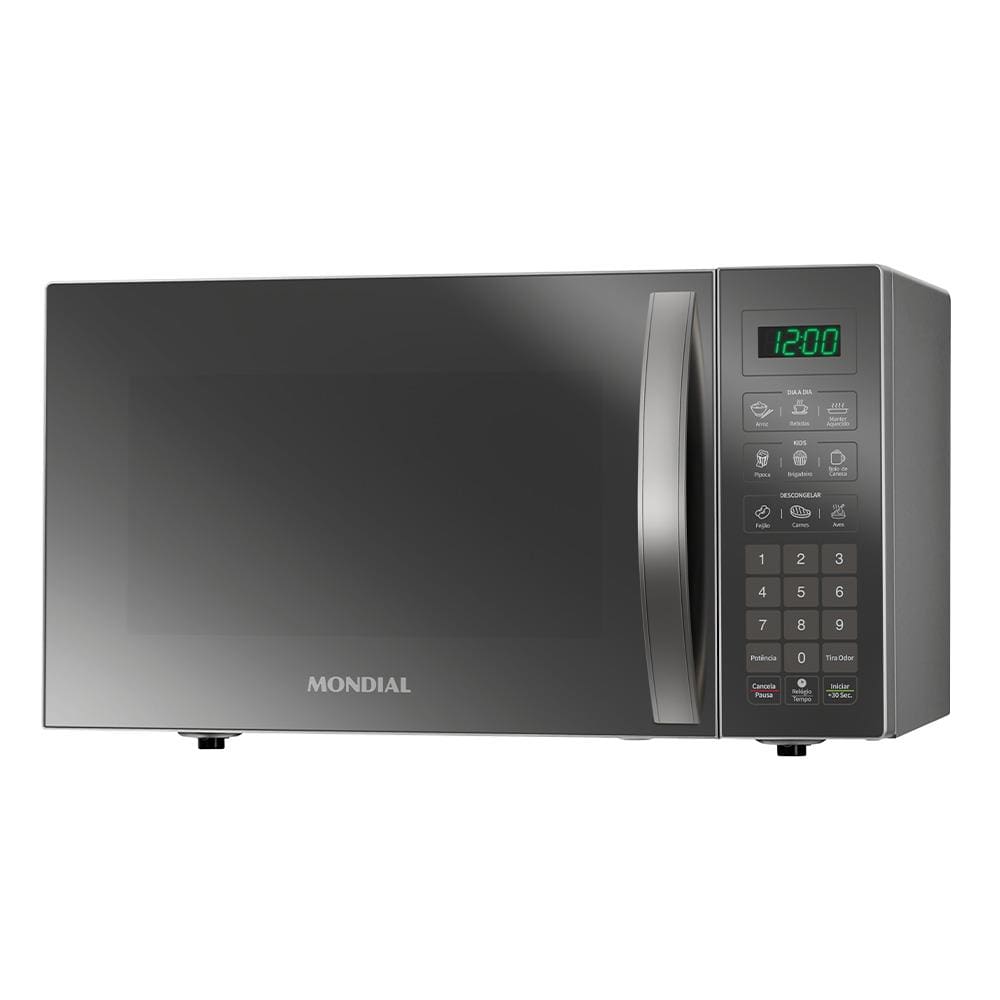 Forno de Micro-ondas Mondial Line MO-02-34-E com Função Manter Aquecido Cinza Espelhado - 34L