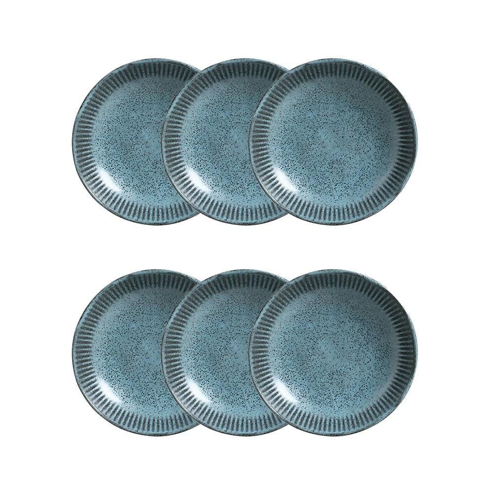 Conjunto de Pratos Fundos Porto Brasil Linhas Night Sky Azul 830ml - 6 Peças