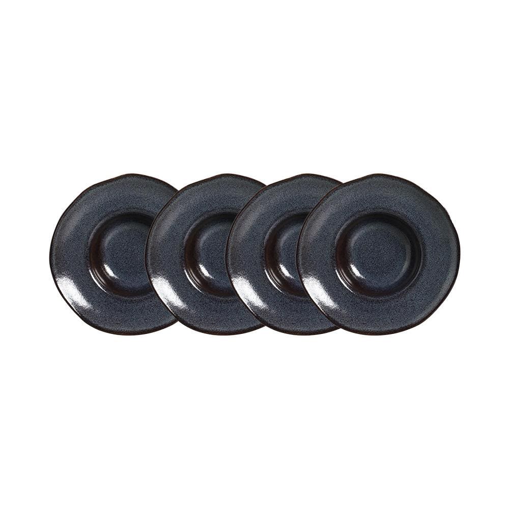 Conjunto de Pratos para Massa Porto Brasil Orgânico Titanium 450ml - 4 Peças
