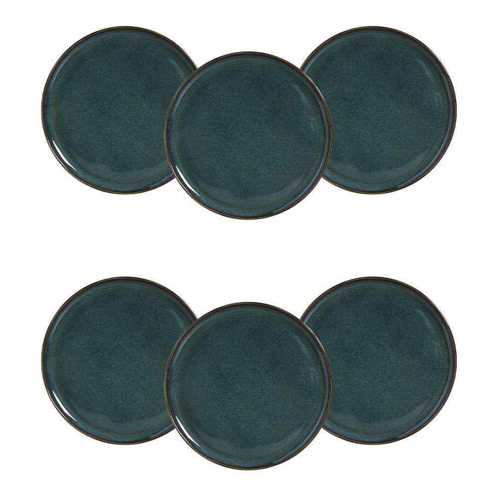 Conjunto de Pratos Rasos Porto Brasil Bio Oceano Azul 29cm - 6 Peças
