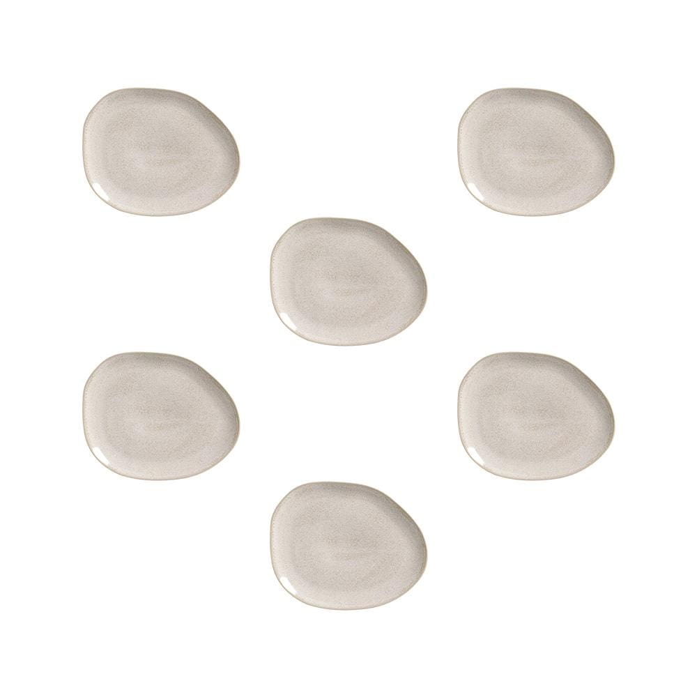 Conjunto de Pratos Oval Porto Brasil Orgânico Latte 31cm - 6 Peças