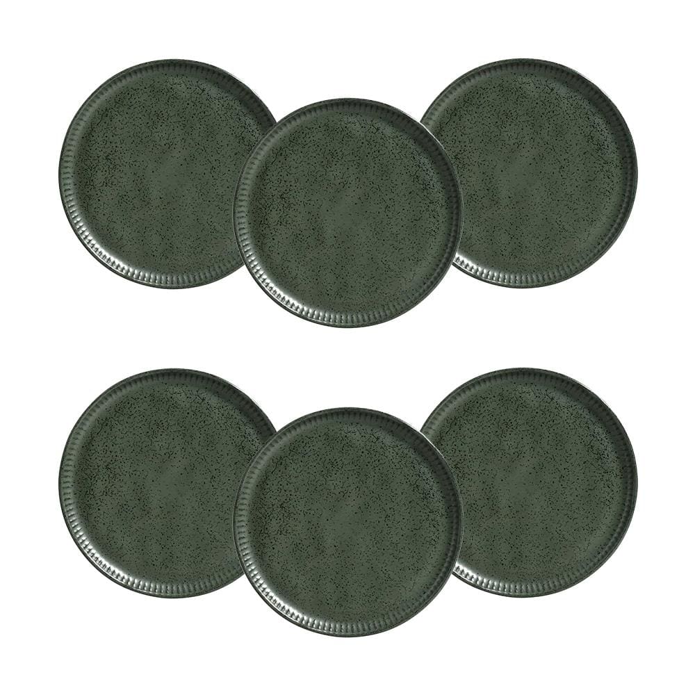 Conjunto de Pratos de Sobremesa Porto Brasil Linhas Greenery 21,5cm - 6 Peças