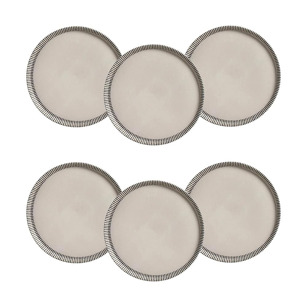 Conjunto de Pratos de Sobremesa Porto Brasil Neo Pulse Cinza 21,5cm - 6 Peças