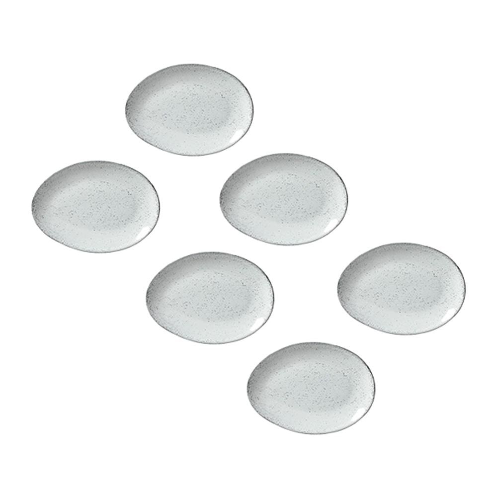 Conjunto de Pratos de Sobremesa Ovais Porto Brasil Orgânico Echo 22,5cm - 6 peças
