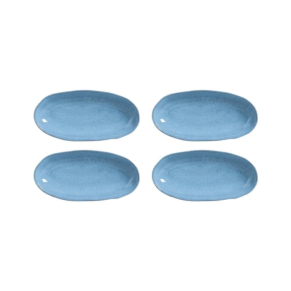 Conjunto de Travessas Oval Funda G Porto Brasil Orgânico Breeze 32x16cm - 4 Peças