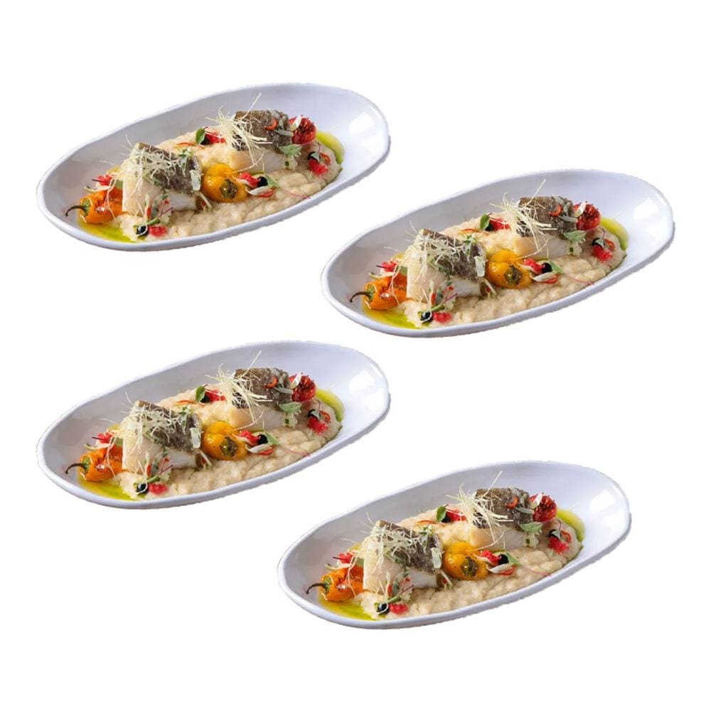 Conjunto de Travessas Ovais Grandes Porto Brasil Orgânico New White 32x16cm - 4 Peças