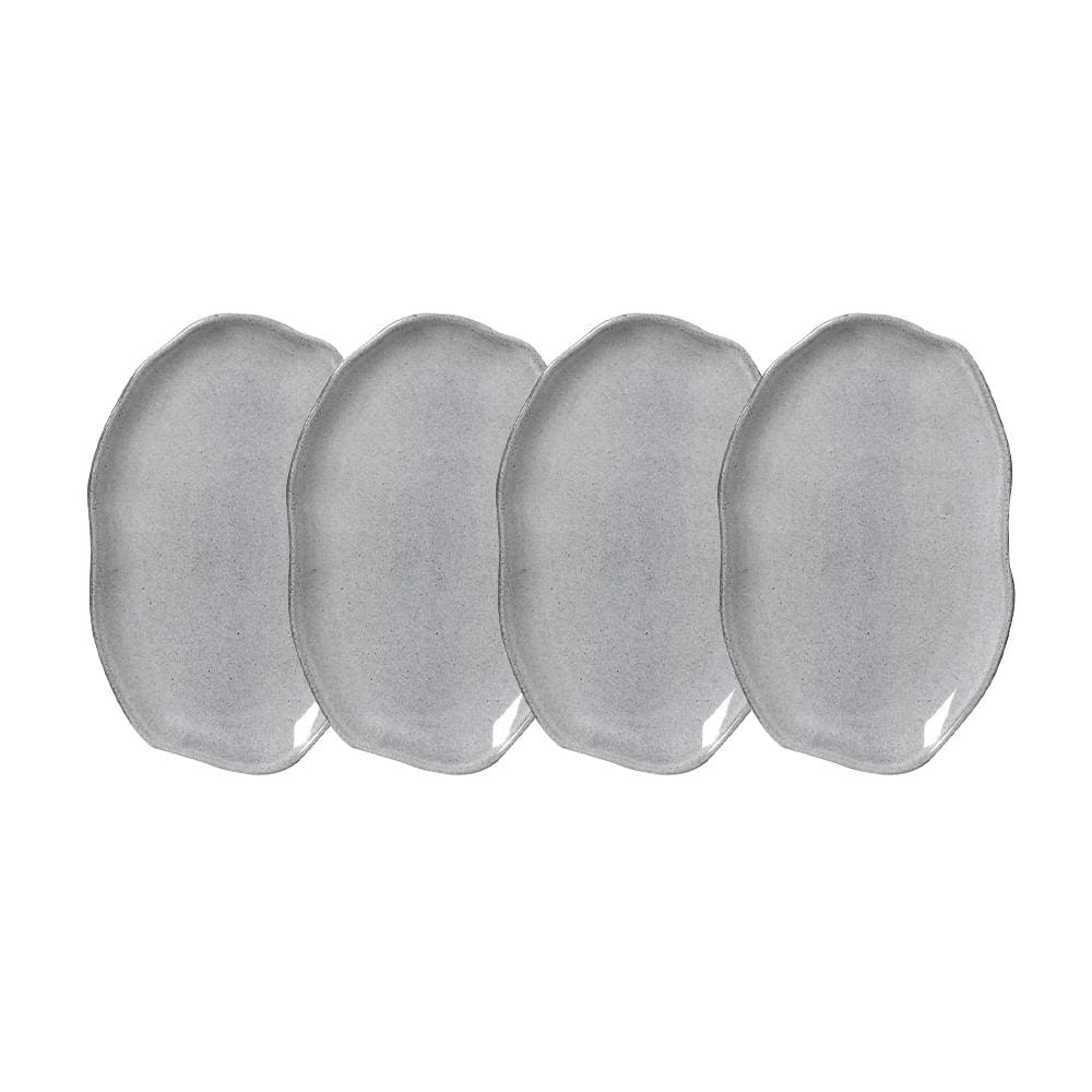Conjunto de Travessas Oval Rasa Média Porto Brasil Bio Dust 30x20cm - 4 Peças