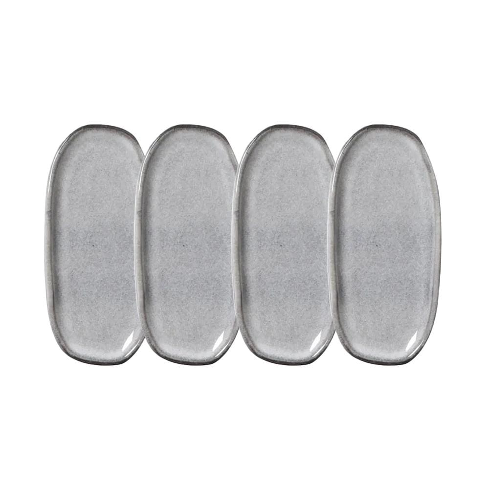 Conjunto de Travessas Oval Rasa Mini Porto Brasil Orgânico Dust 16,5x8cm - 4 Peças