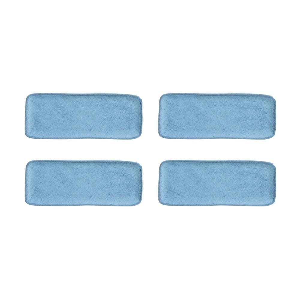 Conjunto de Travessas Retangular Média Porto Brasil Orgânico Breeze 33x13cm - 4 Peças