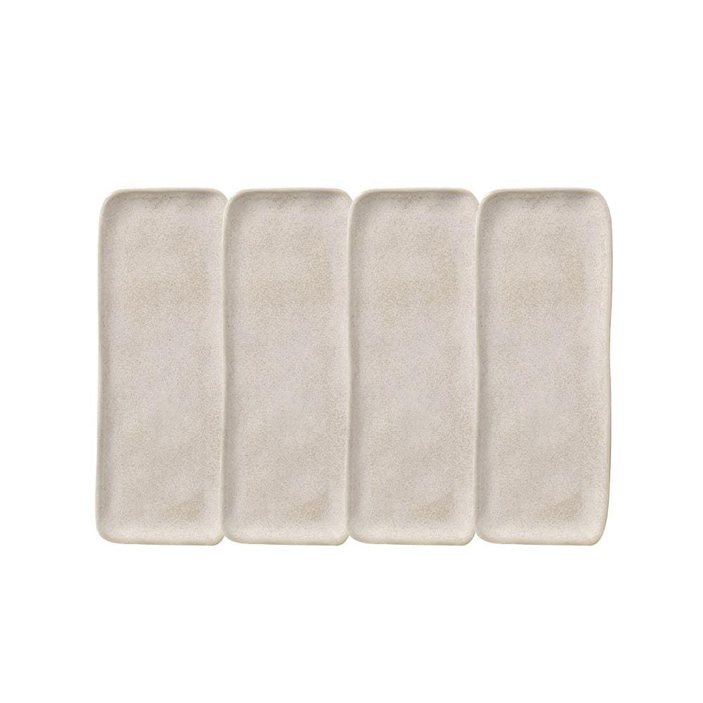 Conjunto de Travessas Retangulares Médias Porto Brasil Orgânico Latte 33x13cm - 4 Peças