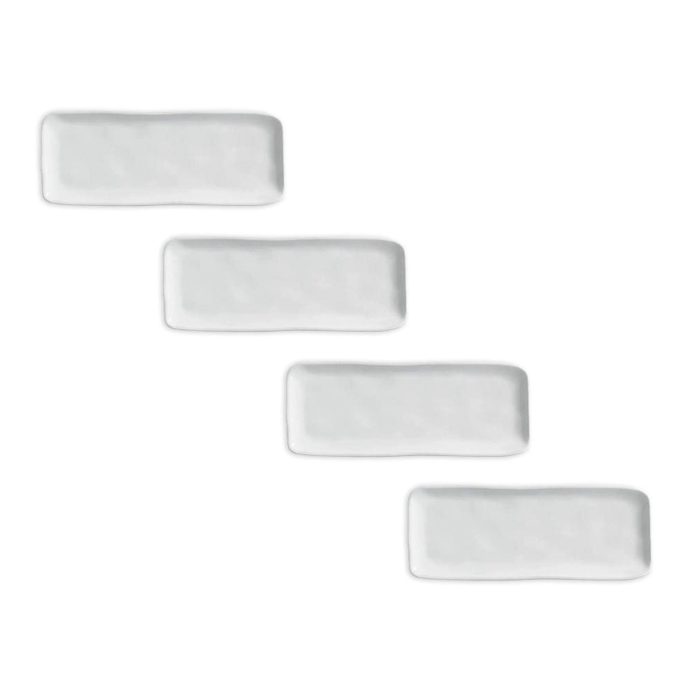 Conjunto de Travessas Retangulares Médias Porto Brasil Orgânico New White 33x13cm - 4 peças